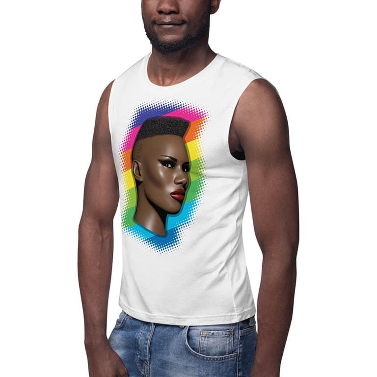 rainbow muscle tee